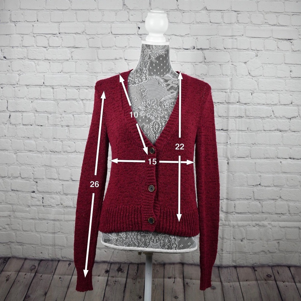 Ralph Lauren Red knitted cardigan Size small - Picture 3 of 7